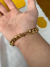 Pulsera de acero inoxidable para hombres y mujeres, pulseras de cadena de eslabones cubanos, Color dorado y plateado, joyería de moda al por mayor KBB10