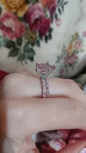 Huitan-anillo de compromiso con forma de pera grande para mujer, sortija de compromiso cuadrada de CZ, joya de la mejor propuesta, joyería