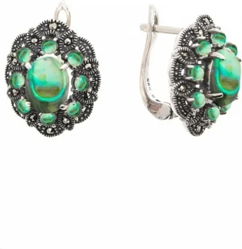 

Yuk marcasite earrings with mother of pearl and marcasite from silver