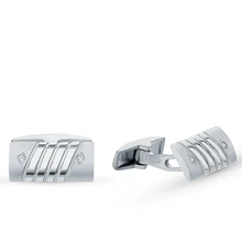 Серебряные запонки с фианитами SUNLIGHT проба 925