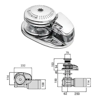 

Anchor winch x2, 12 V, without drum, under chain 6mm 600050