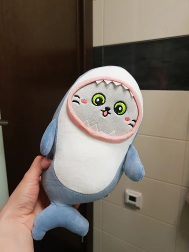 Cat Face Shark Plush Toy for playful pets11