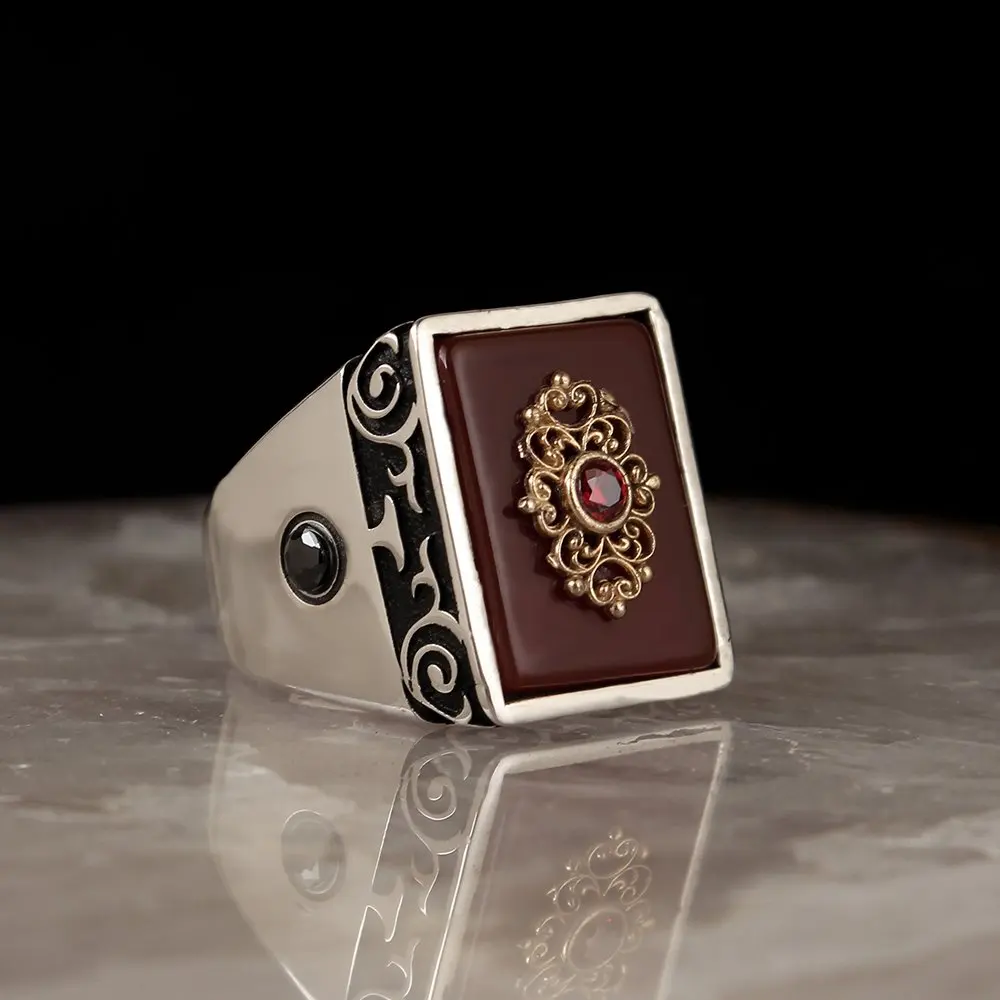 

Agate Gemstone 925 Sterling Silver Ring