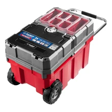 Ящик для инструмента ЗУБР 38133-24(2 отделения, замок, колеса, раздвижные секции, органайзер, ручка