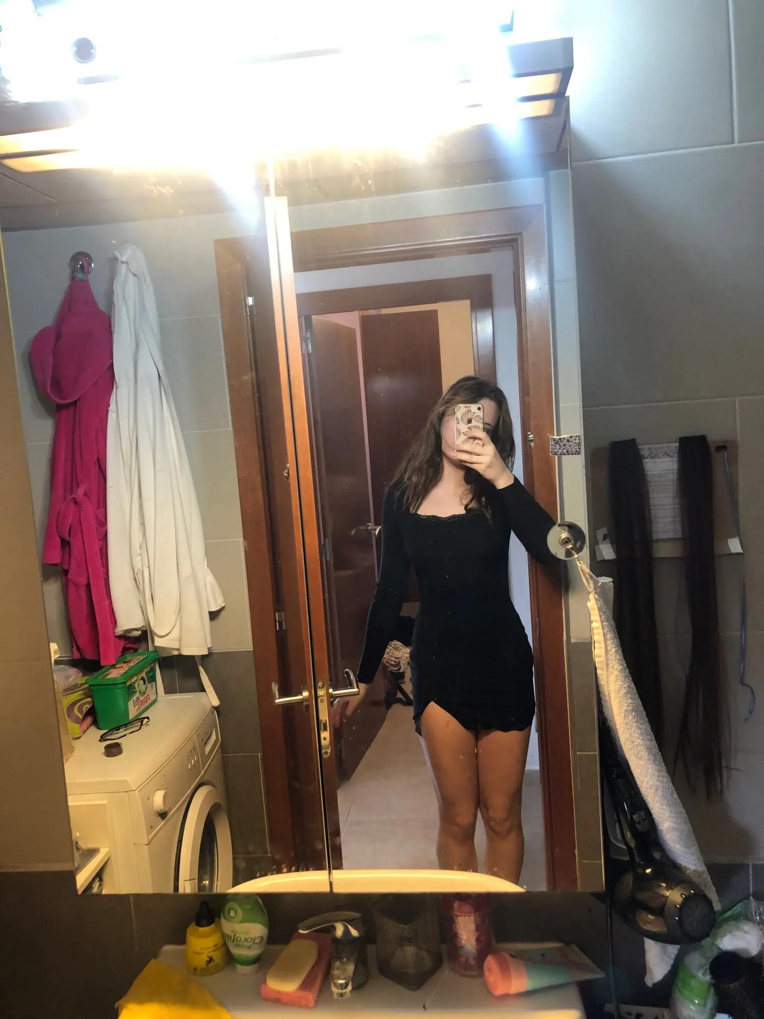 Women Winter Dress Women 2020 New Arrivals Sexy Long Sleeve Lace Split Black White Solid Party Dresses Vestidos reviews №4 915645