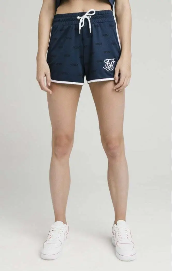 SikSilk женские короткие шелковые шорты для спортзала-темно-синий