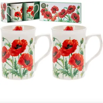 

Set of mugs poppies 2 pcs 300 ml