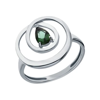 

Silver ring with tourmaline sunlight sample 925