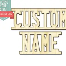 Пользовательское имя вырезанное дерево-на заказ Выберите свой размер-лазерная резка деревянное Искусство ремесло поставки Настенный декор надпись DCS0695