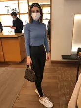 Ribbed Pullover Sweater Jumper Turtleneck Long-Sleeve Winter Women Knitted Warm Autumn