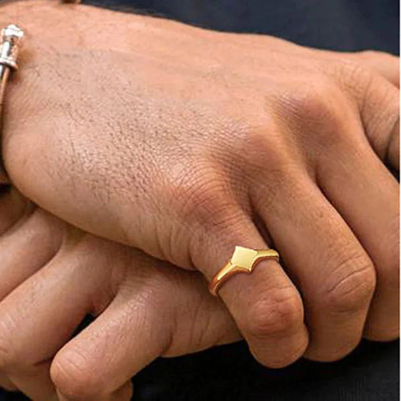 Hall's Lotus Signet Pinky Ring Stainless Steel Elegant Signet Ring Men Women Floral-inspired Ring stainless steel ring signet ring finger ring