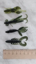 Silicone Bait Float Wobbler Shrimp Lobster Worm Fishing-Lure Lizards Twintails 4pcs 2g
