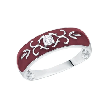 

Silver ring with enamel and cubic zirconium sunlight sample 925