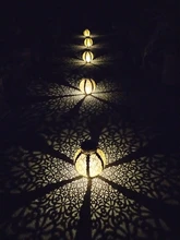 Solar-Lanterns Garden-Lights-Decor Fence Handle Hanging Tree Patio Bronze Retro Hollow