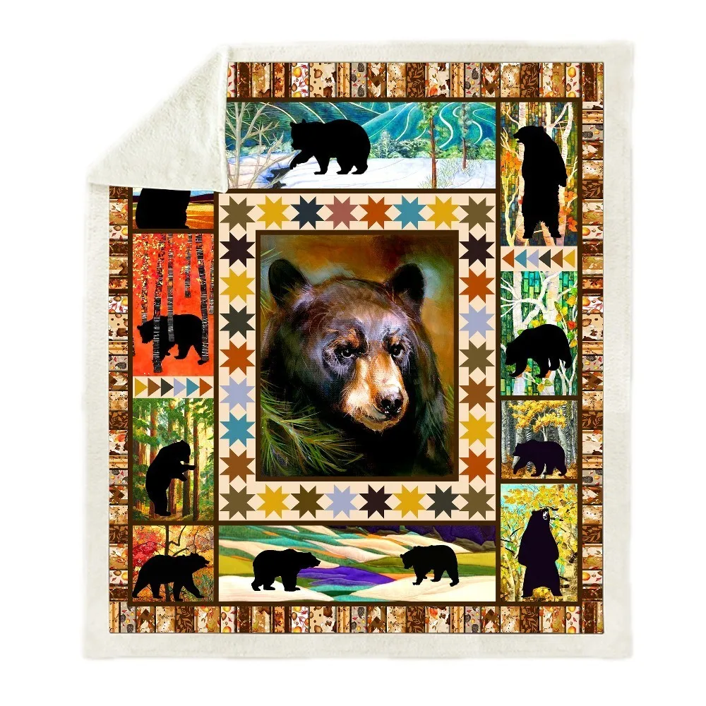 Sofa-Cushion-Yoga-Mat-Blanket-Picnic-Blanket-Thick-Double-layer-Plush-Anime-animal-Bear-3d-Digital (3)