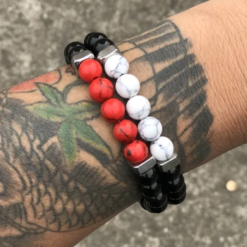 

mens bracelets Natural Stone Bead Man Bracelets Popular Bracelet Black beads Jewelry strand couple bracelet friendship bracelet
