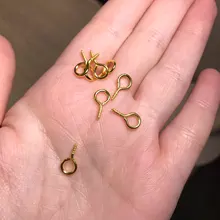 200 unids/lote pequeño Mini ojo Pins eyepin ganchos ojales tornillo roscado 8 colores cierres ganchos DIY joyería hacer accesorios