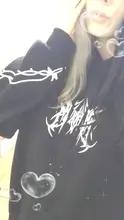 Sudadera con capucha de talla grande para mujer, ropa de calle de estilo coreano harajuku, tops con estampado de manga larga, jerséis de verano