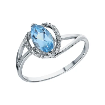 

Silver ring with Topaz sunlight sample 925
