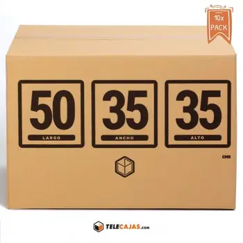 

TeleCajas®|(10x) Carton Box DOUBLE 50x35x35 cms (Standard Size Moving)