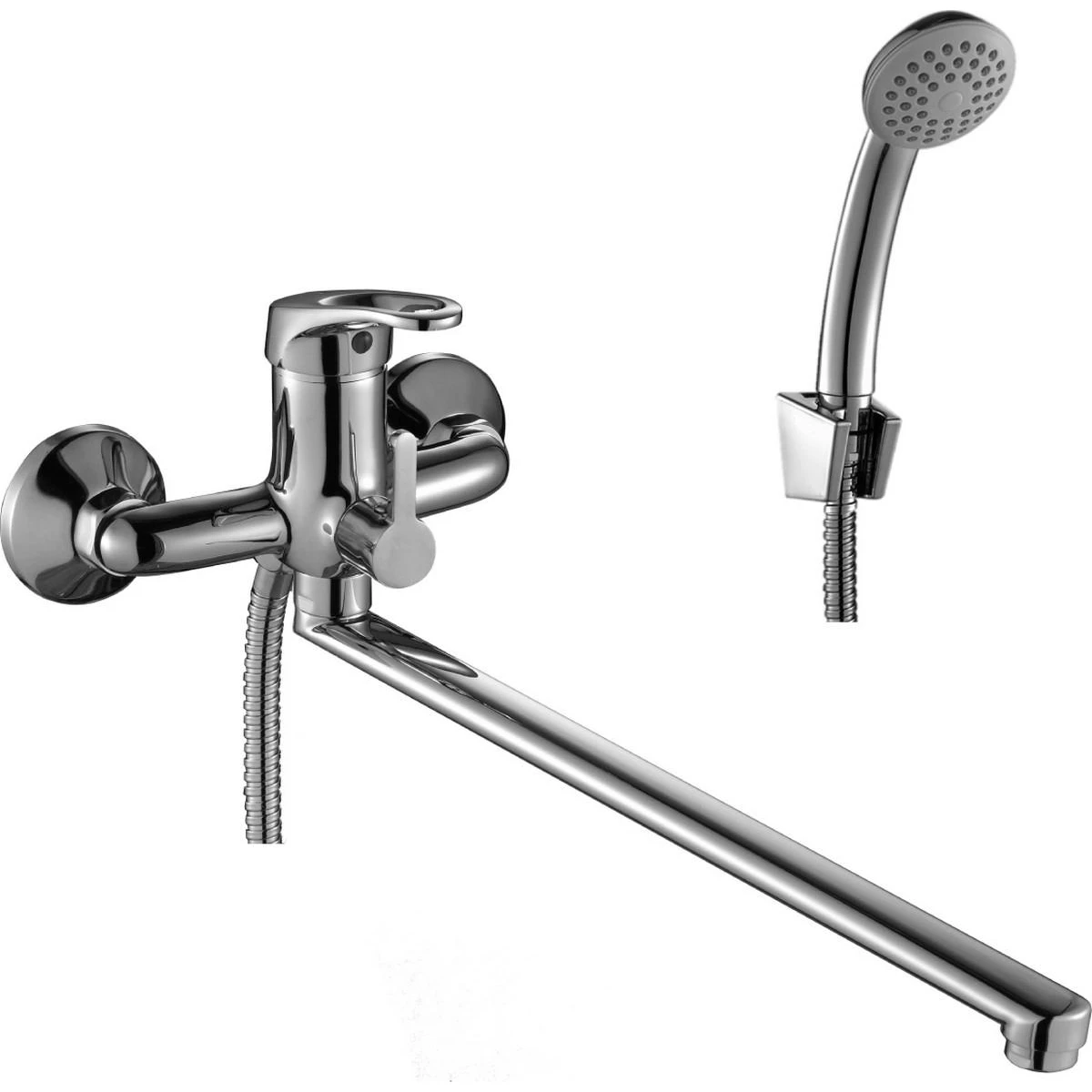 Смеситель для ванны Rossinka B35-32 (цвет: хром; аэратор; душевой шланг; держатель для душа)