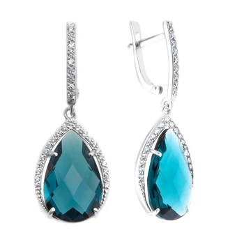 

Silver earrings with cubic zirconia Sint. And cubic zirconia