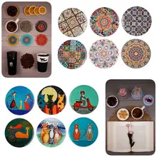 Posavasos con estampado de estilo turco, almohadilla de aislamiento antideslizante para taza, posavasos para bebida caliente, vajilla, 6 uds.