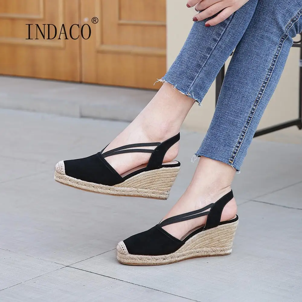 

Women Wedge Sandals Platform Leather Sandals Women Summer Shoes 6.5cm