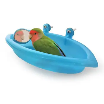 

Bird Bathroom Accessory for Pet Parrots Bird Cage Parrot Supplies Bathing Tub Bath Box with Mirror For Birds
