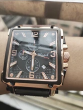 Reloj deportivo para hombre, cronógrafo de cuarzo, con Esfera Grande cuadrada de cuero, marca superior de lujo, a la moda, resistente al agua, nuevo, 2021