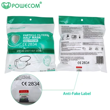 

POWECOM FFP2 Certification Face Mouth Mask 6-Layers Masks 95% Filtration Filter Cover Safety Anti Dust Protective Genuine Muffer