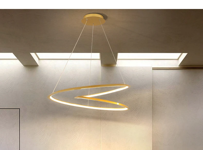 New Modern Art Design LED Chandelier For Living Room Bedroom Dining Room Kitchen Ceiling Pendant Lamp Ring Remote Control Light chandelier lamp