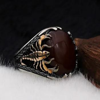 

Silva 925 Sterling Silver Ring for Men Agate Aqeeq Stone S925 silver fashion Jewelry Gift Mens Rings All sizes