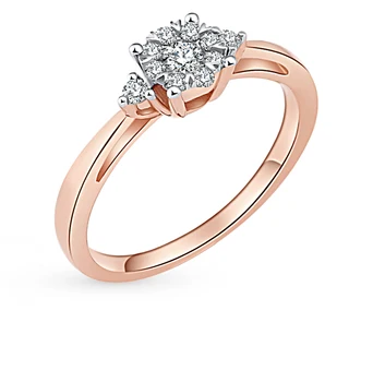 

Gold ring with diamonds sunlight sample 585