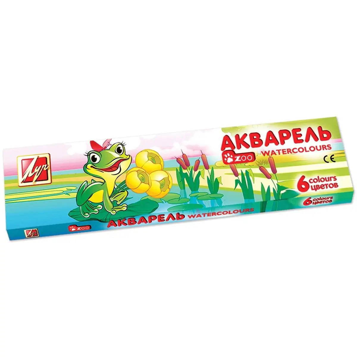 Краски акварельные Луч &quotZoo&quot 6 цветов медовые с кистью (22С1415-08) |