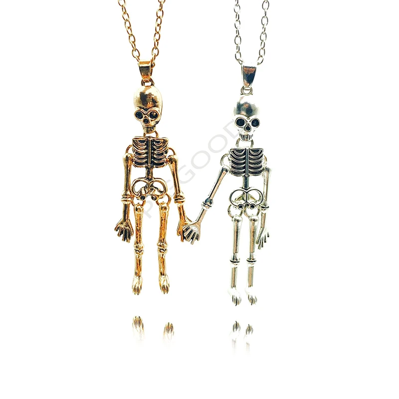 Iconic Skeleton Hands Necklace Gold