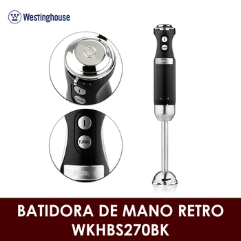 

Westinghouse Retro WKHBS270BK hand mixer, speed selector, compact mixer, stainless steel sheets