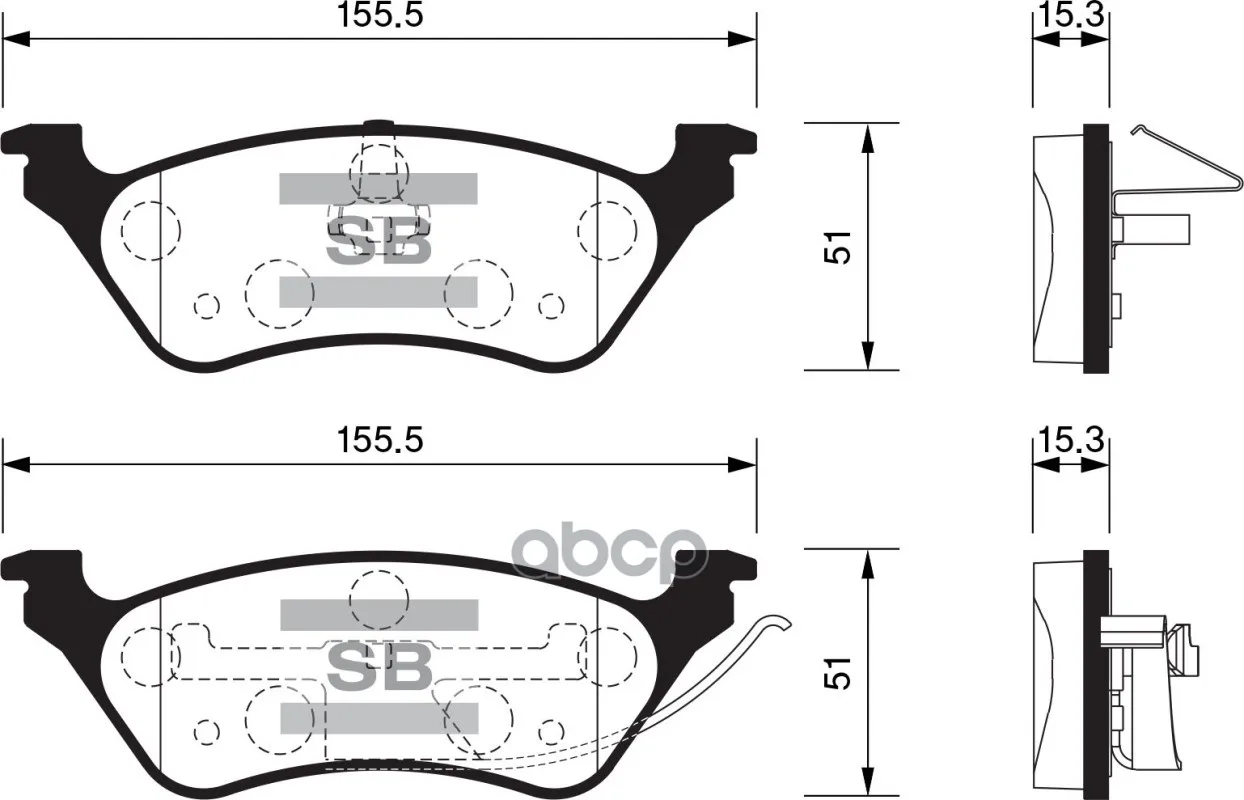 Колодки Тормозные Chrysler Voyager/Dodge Caravan 95-/Jeep Cherokee 01- Задние Sangsin Brake Sp1441 Sangsin brake арт. SP1441