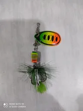 FTK-Cebo giratorio de 7,5g, 12g, 17,5g, señuelo de Metal para pesca con plumas y anzuelos triples, 1 unidad