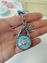 El amor los dientes colgante llavero Diente de vidrio cóncavo llavero de cristal de joyería de moda de cristal llavero joya de regalo