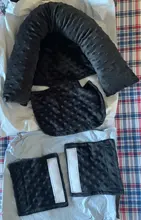 Almohada de apoyo de cabeza para dormir para bebé, funda suave de seguridad con cinturón de seguridad a juego, reposacabezas de protección del cuello para asiento de bebé