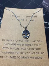 1pc nuevo plata Color damas collar alienígena creativa de moda de aleación de alienígena COLLAR COLGANTE (con)