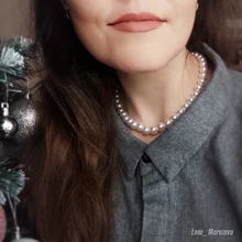 Collar con colgante de concha de amor para mujer, gargantilla de cadena de perlas Simple de 6MM de estilo Vintage, joyería de moda al por mayor