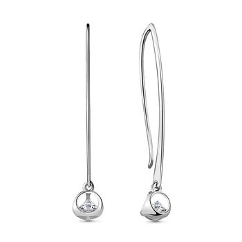 

Aquamarine earrings with cubic zirconia, 925 sterling silver