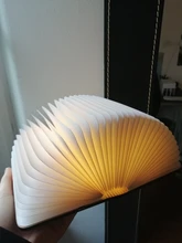 Table-Lamp Desk Led-Book Night-Light Wooden Magnetic Home-Decoration Foldable Creative