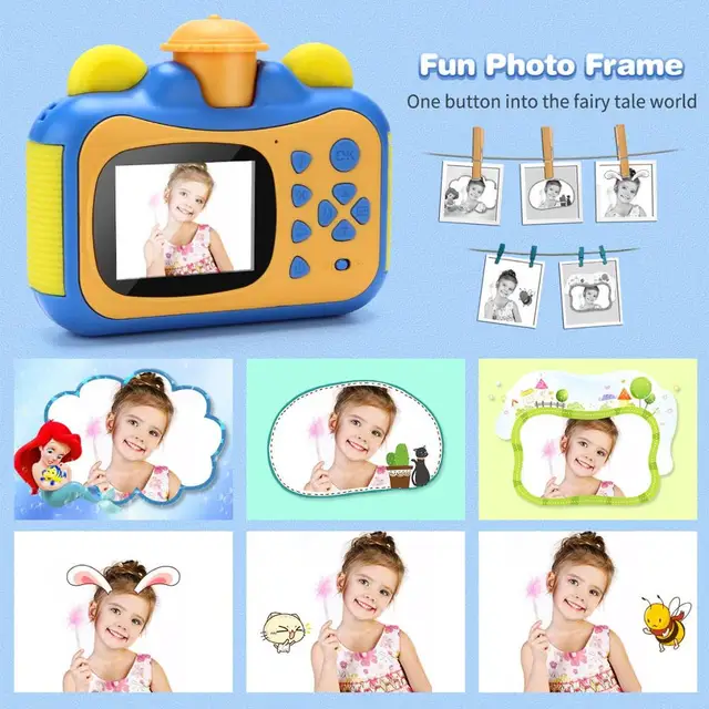 Kids Camera Instant Print Camera for Children 1080P HD Video Photo Camera Toys with 32GB Card 4