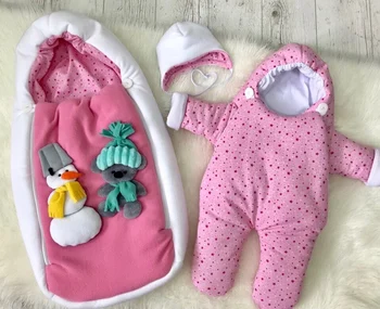 

Зимний комплект "Веселый снеговик" ЗИМА Комплекты на выписку и для прогулок 0-6 мес