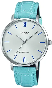 

Casio LTP-VT01L-7B3 Women's Minimalistic Silver Dial Leather Band Analog Watch