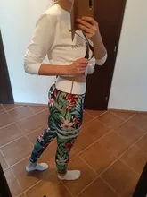 Qickitout 12% Spandex alta cintura Digital mallas impresas para ejercicio de deporte con polainas de las mujeres