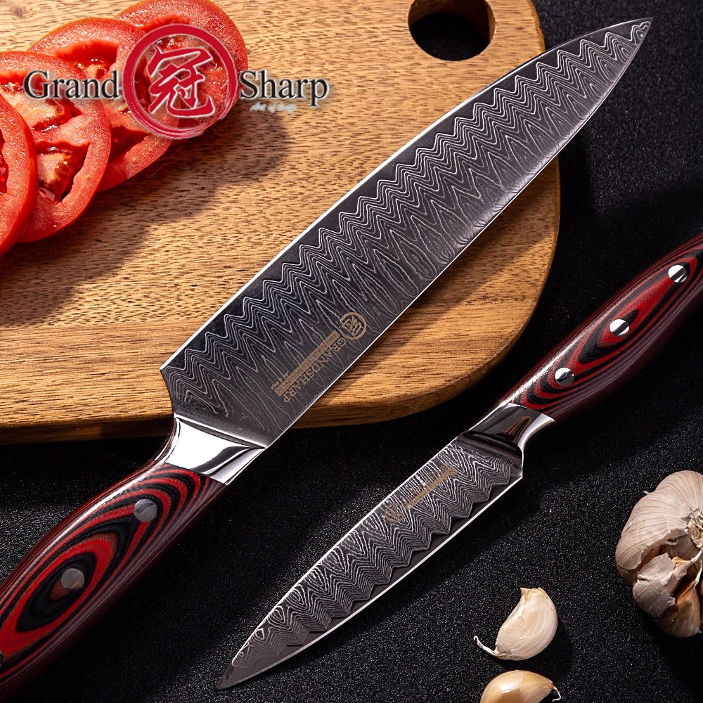 Kitchen Knife Set Chef Utility Damascus Knives